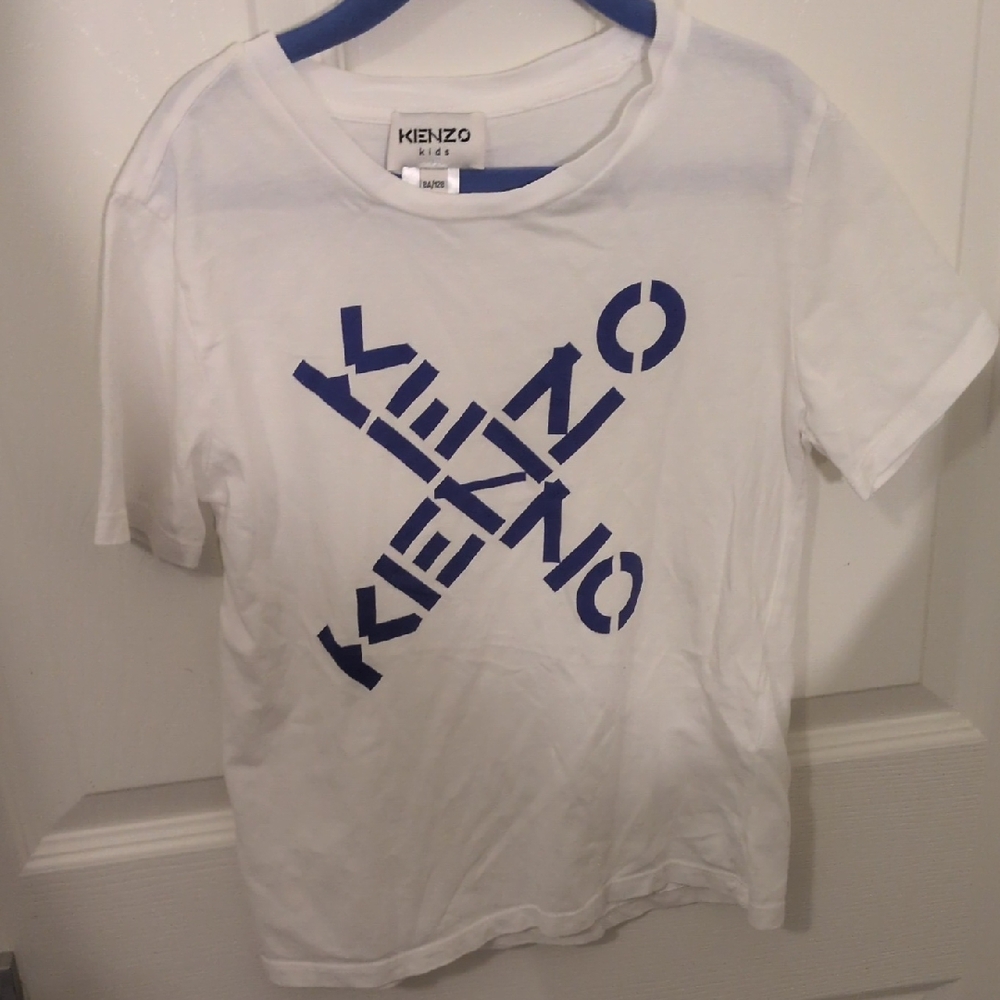 ✅Kenzo Paris White Blue T-shirt Kids Size 6 Designer